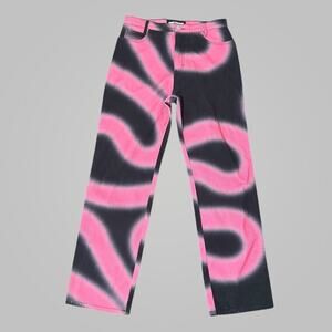 Double Rainbouu Snake Eyes Jeans 30x30 Pink Black Airbrush Spray Paint Y2K Fest